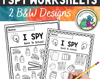 Back to School I Spy Game: Numbers 1-10 Printable Activity (Digital Download)
