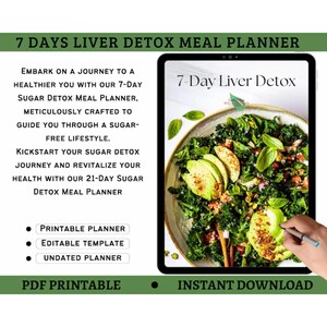 Planificador de comidas para desintoxicar el hígado Planificador de comidas con recetas vegetarianas Descarga instantánea de PDF de colesterol Alimentos para reducir el colesterol Dieta para el colesterol