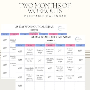 28-Day Workout Calendar: Weight Loss & Fitness Tracker (Digital Planner PDF)