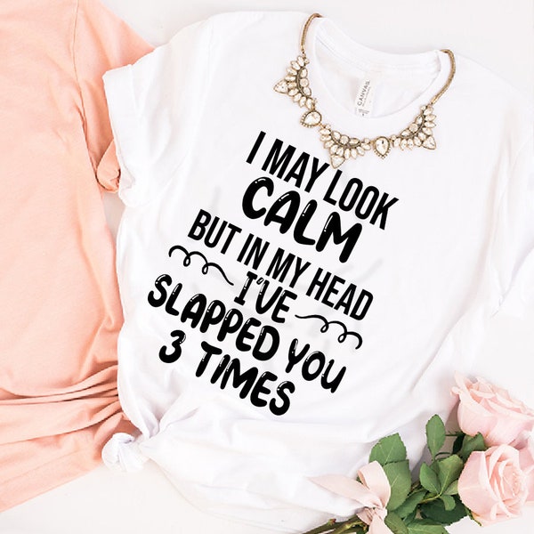Sarkastische Keramiktasse – „I May Look Calm…“-Spruch, 330 Ml, Kastanienbraun