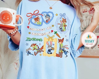 Coquette Zootopia Shirt, Judy Hopps Shirt, Nick Wilde Shirt, Retro Zootropolis  T-shirt, Matching Couple Tee, Gift For Your Family