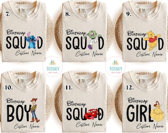 Disney All Character Birthday Shirt, Disneyland Birthday Squad T-Shirt, Birthday Girl Birthday Boy Sweatshirt, Magic Kingdom Birthday Tee