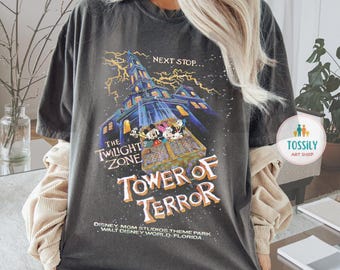 Retro Tower Of Terror Comfort Colors Shirt, Twilight Zone Shirt, Hollywood Studios Sweatshirt,  Rides Shirt, World Family Trip