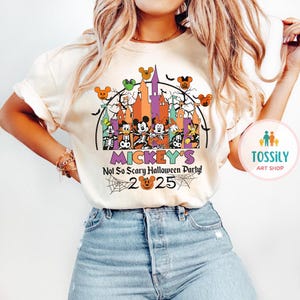 Vintage Mickey&#39;s Not So Scary Halloween Party Comfort Colors Shirt, Mickey And Friends Skeleton Pumpkin, Halloween Costume, Halloween Group