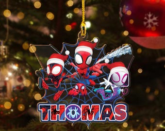 Custom Name Spidey And His Amazing Friends Ornament, Spidey Boy Ornament, Spiderman Ornament, Spidey Christmas Ornament, Xmas Gift