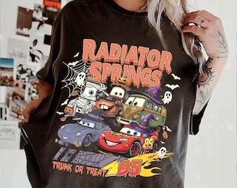 Retro Radiator Springs Cars Movie Halloween Shirt, Lightning McQueen Halloween Shirt,  Halloween Trip, Halloween Party, Halloween Gift