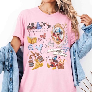 Walt Disney Fantasia Mickey Coquette T-Shirt, Fantasmic Shirt, Disneyland Family Matching, WDW Tee, Mickey Sorcerer, Disney Castle