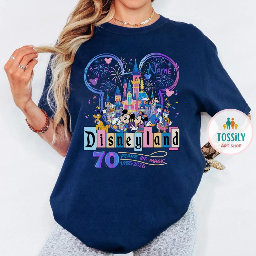 Disneyland 70 Tシャツ Personalized Disneyland 70th Anniversary Shirt, Mickey
