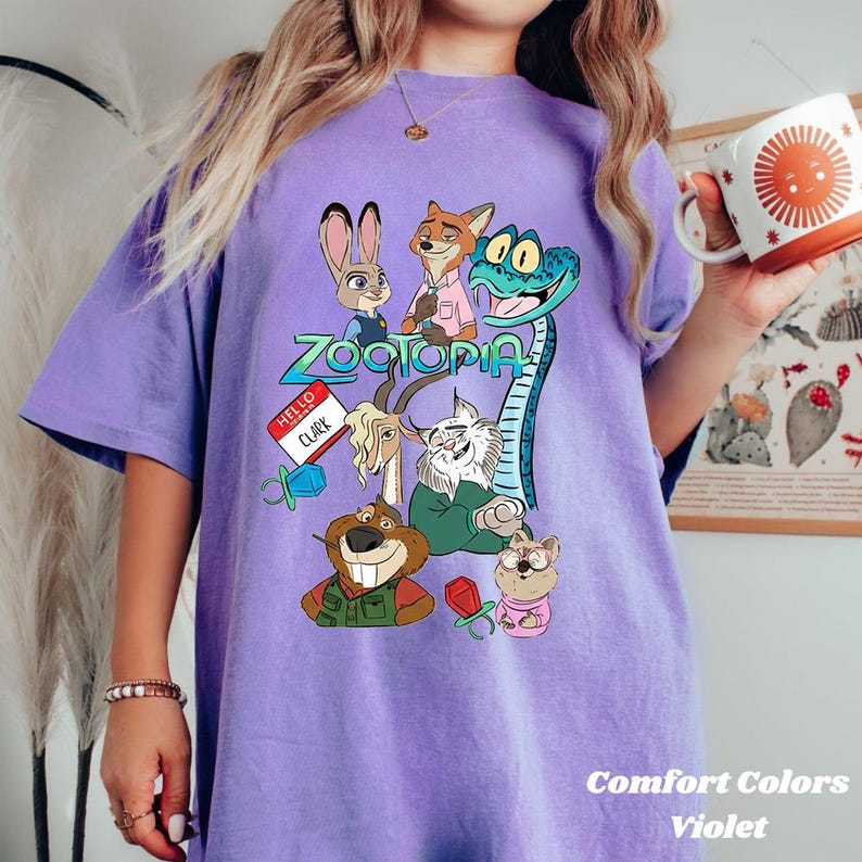 Disney Zootopia 2 Characters Group Vintage Shirt, Judy Hopps Nick Wilde Gary De'Snake Tee, Zootropolis, Disneyland Family 2025 Trip Shirt bild 5