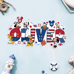 Personalized Disney Cruise Door Magnet Mickey and Minnie | Custom Name Disney Cruise Magnet Sign Cruise Door Decor | Disney Cruise Gift