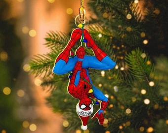 Custom Superhero Spiderman Team 2024 Christmas Tree Decor, Kids Christmas Ornament, Spiderman Ornament, Spidey Ornament Xmas Boy Gift