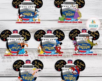 Custom Family & Cruise Ship Name Disney Cruise Line Magnet, Mickey and friends Disney Magnet, Family sign Disney Wish Dream Treasure magnet