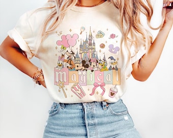 Disney Mickey and Friends Comfort Colors Shirt, Disney Magical Pastel Park Snacks Shirt, Magic Shirt, Magical Castle 2025 Shirt