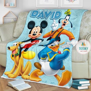 Personalized Mickey Mouse Blanket Custom Name Blanket Mickey & Friends Blanket Disney Blanket Disney Baby Blanket Kids Blanket