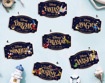 Personalized Family Name & Cruise Ship Stateroom Door, Cruise Line Ship Name Door Magnet, Family Cruise Trip, Wish Magic Dream Fantasy