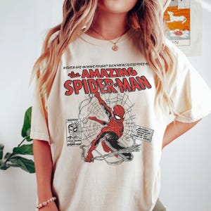 Disney The Amazing Spider Man Shirt, Marvel Avengers Shirt, Vintage Spiderman Comic Shirt, Spider Man T-Shirt, Disney Spider Kids Shirt immagine 4
