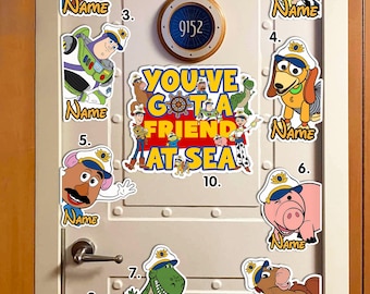 All characters Toy Story  Cruise Line magnet, You've got a friend at sea Family Cruise vacation magnet, Woody Buzz Lightyear magnet