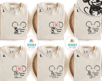 Personalized   Embroidery Shirt Minnie Mouse Mickey Mouse  Trip Embroidered Shirt  World  Vacation Matching Shirts