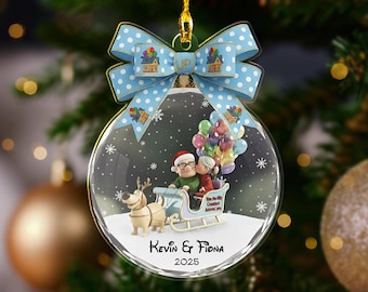 Personalized  Pixar Up House Christmas Resin Ornament 2D Flat , His Ellie Her Carl Couples Decor, You Are My Adventure Ornament