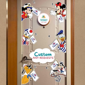 All Disney characters Cruise magnet, Mickey & friends Toy Story Princess Stitch Disney cruise line magnet, Family Cruise door magnet dcl