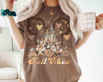 Comfort Colors Mickey and Friends Autumn Shirt, Disneyland Fall Vibes Tee, Disney Family Halloween Trip Shirt, Magic Pumpkin Boo Spooky Tee
