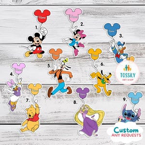 All characters Mickey balloon Disney Cruise Line Magnet, Mickey Pooh Stitch Toy Story Disney Cruise Magnet, Custom Family Cruise Door magnet