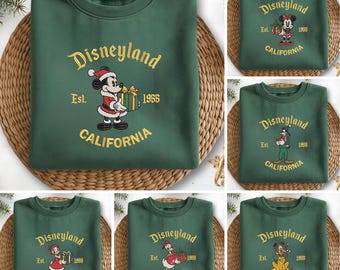 Embroidered Disneyland Sweatshirt, Cute Embroidery Crewneck, Disneyland Trip Sweat, Disneyland Est 1955 Sweater, Disneyland Mickey Friends