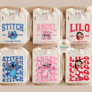 Lilo And Stitch Shirt, Angel T-Shirt, Stitch Birthday Shirt, Lilo Sweatshirt, Disney Cartoon Shirt, Disneyland Stitch Tee Comfort Colors