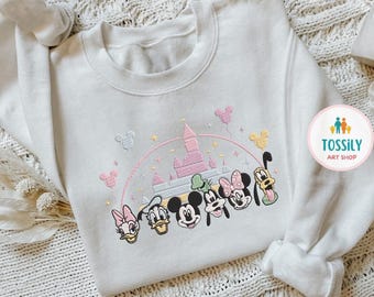Embroidered Magic Kingdom Shirt, Retro Vintage  Shirt, Mickey And Friends Shirt, world Family Trip Shirts  Trip Shirt