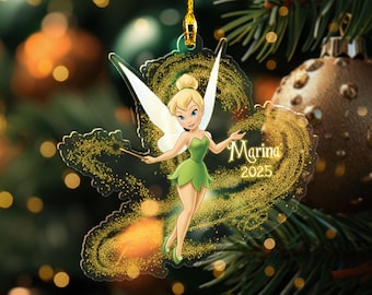 未使用 Disney TinkerbellSpinningクリスマスオーナメント Hallmark 2002 5” Spinning Tinkerbell Inkwell Ornament - Gift for