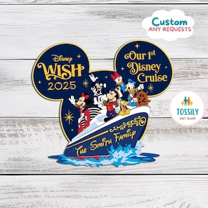 Our 1st Disney Cruise Ship Family Magnet Personalized 1st Cruise Magnet for Cruise Ship Magnet Cruise Door Magnet Disney wish magnet