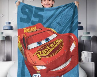 Lightning McQueen Baby Blanket, Baby Shower Gift, Customizable Blanket, Disney Blanket, Disney Home Decor, Cars Blanket, Sherpa Blanket