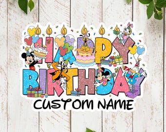 Personalized Mickey & friends Happy Birthday magnet, Custom Name and Age Best Birthday Ever  Cruise Line Magnet,Birthday Girl Boy trip