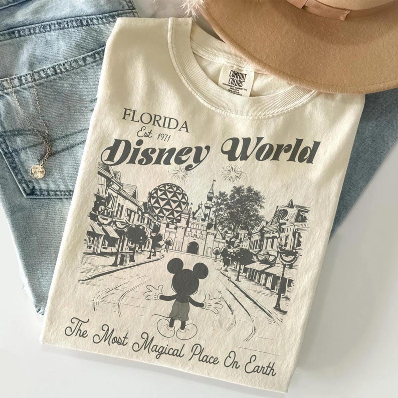 Retro Walt Disney World Shirt, Disney Tee, Mickey And Co Shirts, Magic Kingdom Tee, Epcot 1982 Tee, Disney Vacation Top, Mickey Balloon image 4