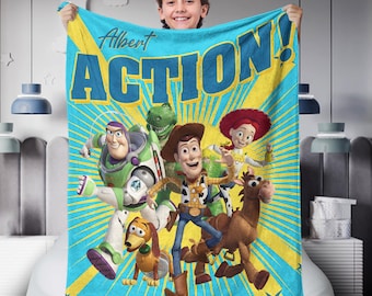Toy Story Blanket, Baby Shower Gift, Customizable Blanket, Disney Blanket, Disney Home Decor, Woody and Buzz Blanket, Woody Sherpa Blanket