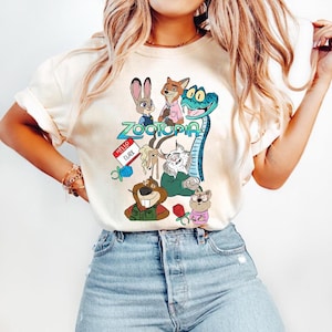 Disney Zootopia 2 Characters Group Vintage Shirt, Judy Hopps Nick Wilde Gary De'Snake Tee, Zootropolis, Disneyland Family 2025 Trip Shirt bild 1