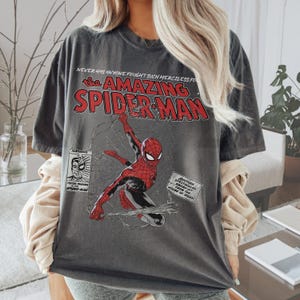 Disney The Amazing Spider Man Shirt, Marvel Avengers Shirt, Vintage Spiderman Comic Shirt, Spider Man T-Shirt, Disney Spider Kids Shirt immagine 5