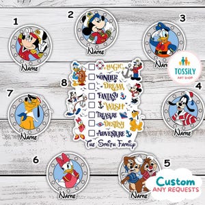 Personalized  Cruise Ship Checklist Cruise Door Magnet, Mickey & Friends  Cruise 2025 Magnet  Wish Wonder Fantasy Treasure