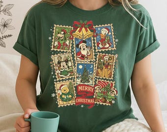 Retro Merry Christmas Mickey and Friends Shirt, Very Merry Christmas Shirt,  Christmas Family Shirt,  World Christmas Shirt