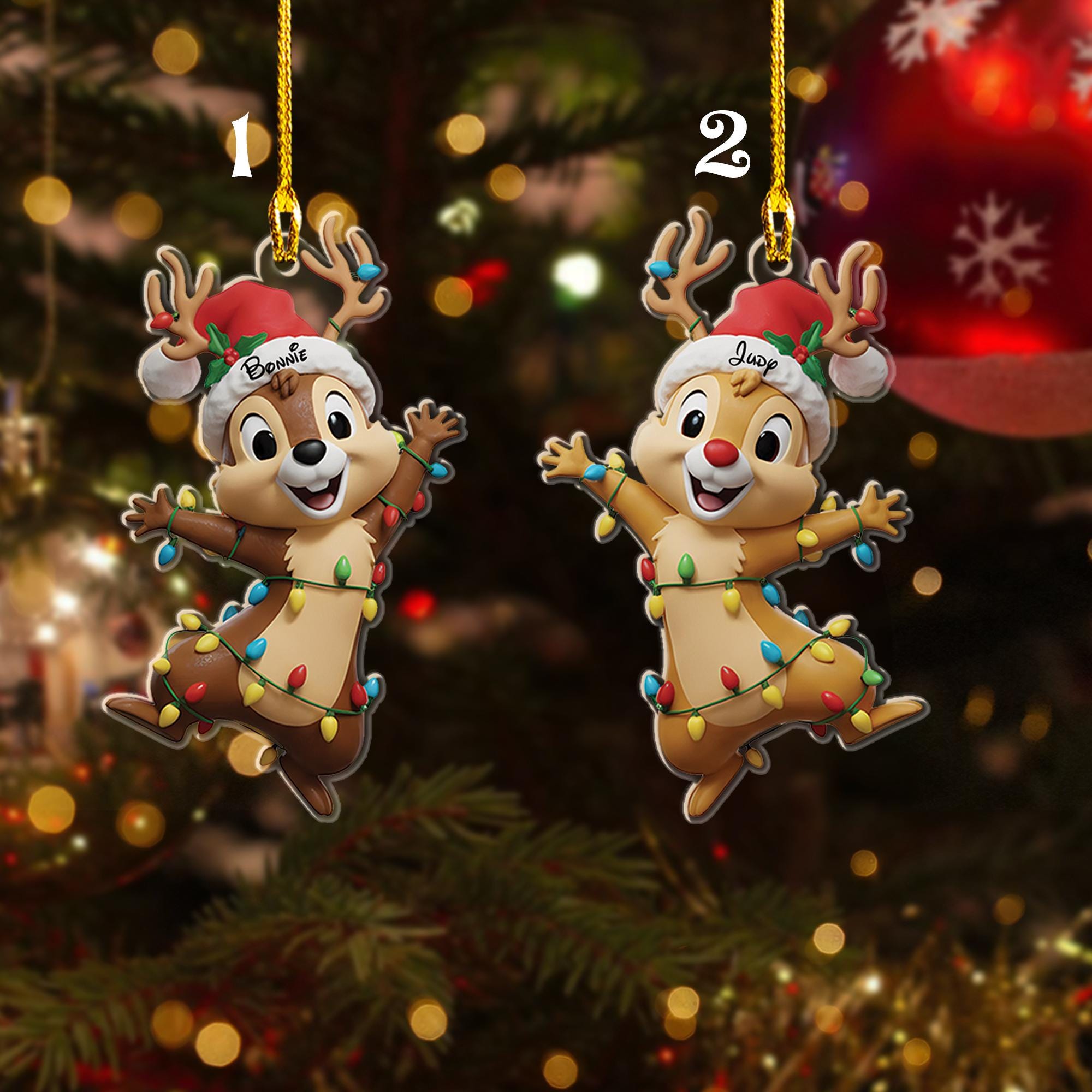 Personalized Chip and Dale Ornament, Custom Christmas Chip N' Dale