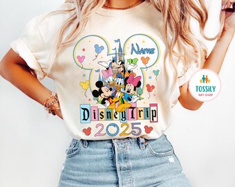Personalized Mickey and Friends  Trip 2025 Shirt, WDW Family Vacation 2025,  Girl Trip Shirt, Magic Kingdom Castle