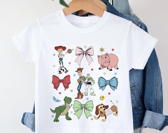 Comfort Colors Coquette Toy Story Shirt, Coquette Bow Shirt,  Toy Story Shirt,  Friends Shirt, Woody Buzz Jessie Hamm T-Rex Tee