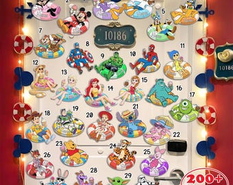 Custom Cruise Door Magnets, Personalized Summer Floats, Magical Swimming Tubes, Family Stateroom Decor, Mickey Trips, Wish Treasure Ships