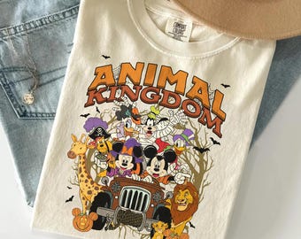 Animal Kingdom Halloween Shirt,  Safari Spooky Season Shirts, Mickey & Friends Halloween Vacation T-Shirt, Comfort Colors Crewneck Tee