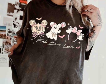 Camiseta Disney Fab Boo Lous, camiseta rosa fantasma de Minnie / Camiseta Disney de Halloween / Camiseta Mickey's Not So Scary / Camiseta Disney de otoño / Minnie Fab Boo Lous