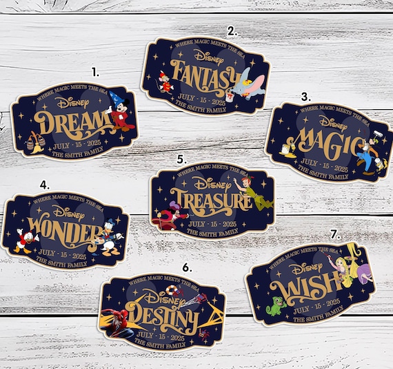Customize Name Disney Family & Cruise Ship Stateroom Door, Cruise Line Ship Name Door Magnet, Family Cruise Trip, Wish Magic Dream Fantasy
