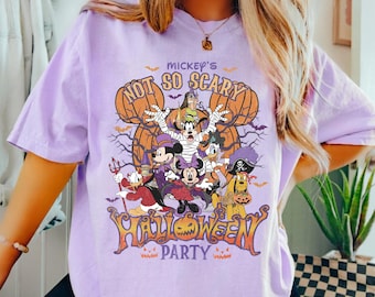 Vintage Mickey's Not So Scary Halloween Party 2025 Shirt, Mickey & Friends Pumpkin T-shirt,  Group Halloween Shirts, The Magic Kingdom