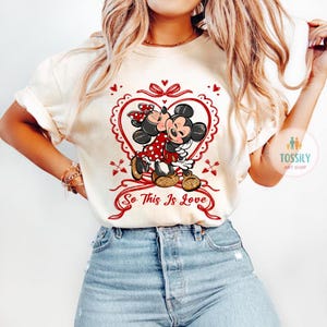 Coquette Bow Disney Mickey Minnie Valentine Shirt Disney Couple WDW Disneyland Sweethearts Disneyland Shirt Magic Kingdom Shirt Disney world