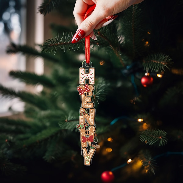 Personalized  Gingerbread Christmas Ornament, Custom Family Name Ornament 2025,  Ornament, Mickey Minnie Cookies Keepsake