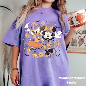 Vintage Minnie Daisy Halloween Comfort Colors Shirt, Disney Halloween Shirt, WDW Disneyland Halloween Girls Trip 2025, Besties Halloween Tee